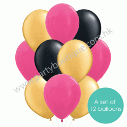 Latex Balloon Bouquet of 12 - Style 15 (with weight)