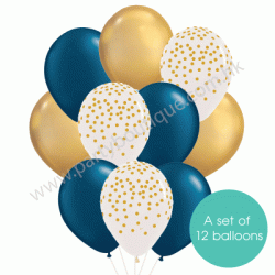 Latex Balloon Bouquet of 12 - Style 21 (with weight)