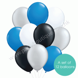 Latex Balloon Bouquet of 12 - Style 28 (with weight)
