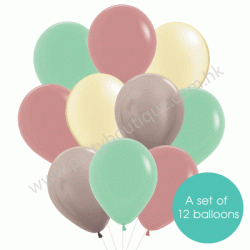 Latex Balloon Bouquet of 12 - Style 29 (with weight)