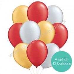 Latex Balloon Bouquet of 12 - Style 31 (with weight)