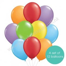 Latex Balloon Bouquet of 12 - Rainbow (with weight)