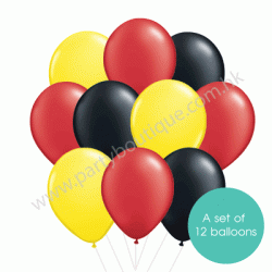 Latex Balloon Bouquet of 12 - Style 33 (with weight)