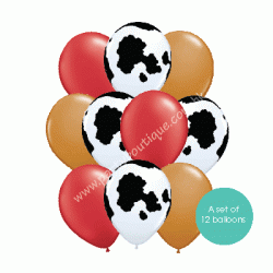 Latex Balloon Bouquet of 12 - Farm (with weight) 