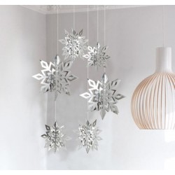 Snowflake Decoration - Silver (set of 6)