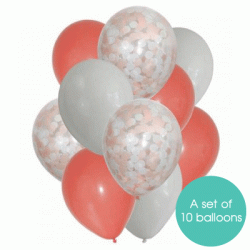 Confetti Balloon Bouquet of 10 - Peach  (with weight)