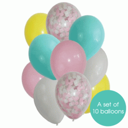 Confetti Balloon Bouquet of 10 - Colorful (with weight)