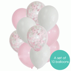 Confetti Balloon Bouquet of 10 - Pink (with weight)