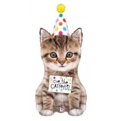 Cue The Catfetti Kitty Foil Balloon - 36"H