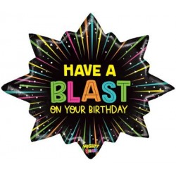 Birthday Blast Foil Balloon - 32"W x 29"H