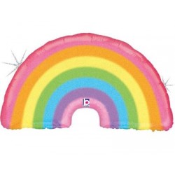 Rainbow Glitter Pastel Shape Foil Balloon - 36"