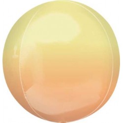 黄色/橙色漸變球狀16寸鋁箔氣球