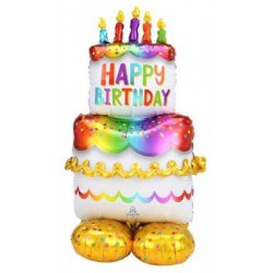 Birthday Cake AirLoonz Foil Balloon - 27"W x 53"H