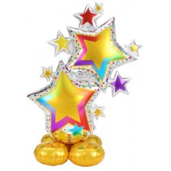 Colorful Star Cluster AirLoonz Foil Balloon - 34"W x 59"H