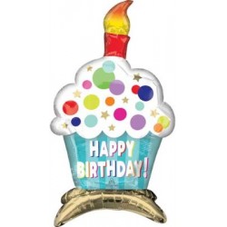 Birthday Cupcake Junior Shape Airloonz Foil Balloon - 13.5"W x 24"H