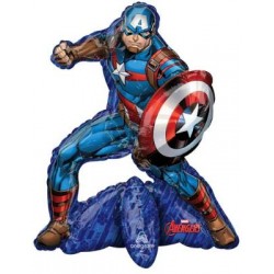 Captain America  Junior Shape Airloonz Foil Balloon - 22W" x 26"H