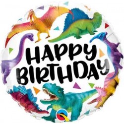 Birthday Dinosaurs Colorful 18" Foil Balloon