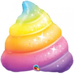 Rainbow Poop Shape Foil Balloon - 30" W