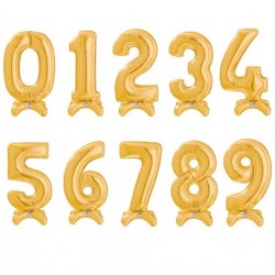 StandUp Gold Number Balloon - 25"H (air-filled)