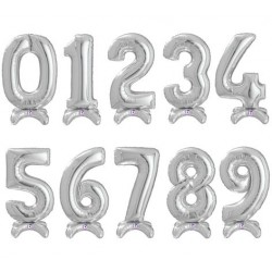 StandUp Silver Number Balloon - 25"H (air-filled)