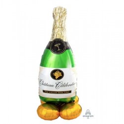Champagne Bottle AirLoonz Foil Balloon - 24"W x 60"H