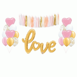  'love' Gold Script Balloon Decoration Set