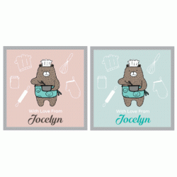  Personalized Gift Sticker - Cooking Bear