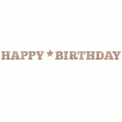 Alphabet Bunting  - Glitter Gold "Happy Birthday"