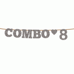 Personalized Alphabet Bunting - Glitter Silver (Combo 8)