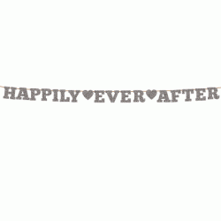 Alphabet Bunting  - Glitter Silver "Happily Ever After"