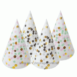 Glitter Confetti Party Hat Assortment, 4pcs