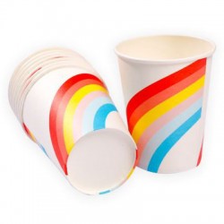 Rainbow 9oz Paper Cup, 10pcs