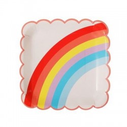 Rainbow 9in Paper Plate, 10pcs