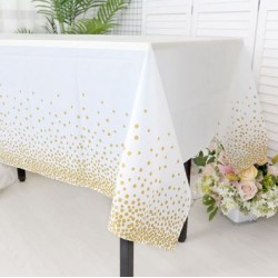 Tablecover - White with Gold Dots