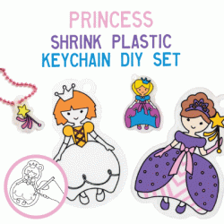 Make Your Own Shrink Plastic Key Chain - Princess