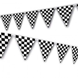 Black and White Checker Flag Bunting 