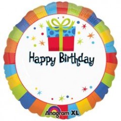 Happy Birthday Present 18" Personalized Foil Balloon