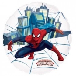 Spiderman in City 24" Clear Balloon