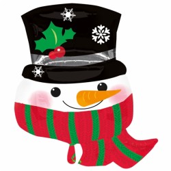 Snowman With Hat & Scarf 28" Foil Balloon