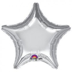 19" Star Metallic Silver Foil Balloon
