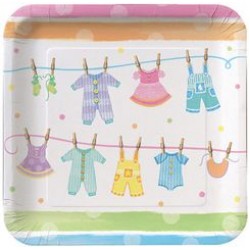  Baby Clothes 9" Paper Plate, 8pcs 