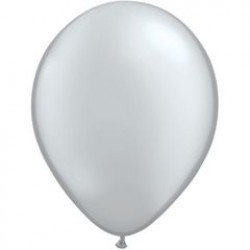 11" Round Silver Latex Balloon (with helium)