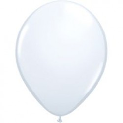 11" Round White Latex Balloon (with helium)