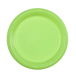 Lime Green 7" Plastic Plate, 15pcs