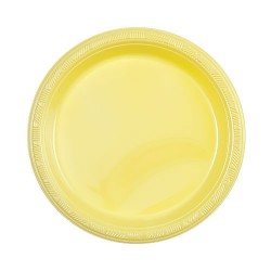 Yellow 7" Plastic Plate, 15pcs