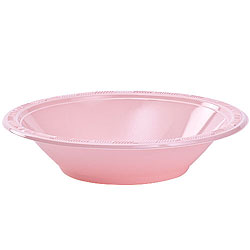 Pink 12oz Plastic Bowl, 12pcs