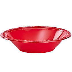 Red 12oz Plastic Bowl ,12pcs