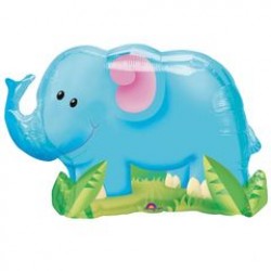 Jungle Party Elephant Foil Balloon - 33"W