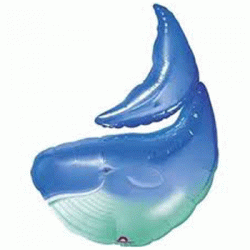 Blue Whale Foil Balloon - 40"W x 30"H