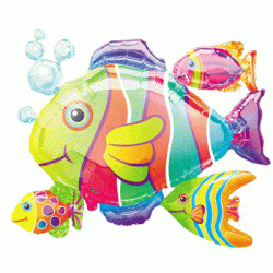 Tropical Fish Cluster Foil Balloon - 30"W x 24"H